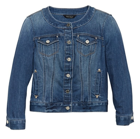 SOLD - WHBM jewel neck denim jacket - Picture 4 of 16